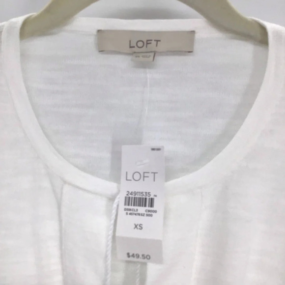 Loft Women’s Tunic Blouse Tie Cotton Lightweight Layer Top/Blouse NWT Size XS - Picture 4 of 7
